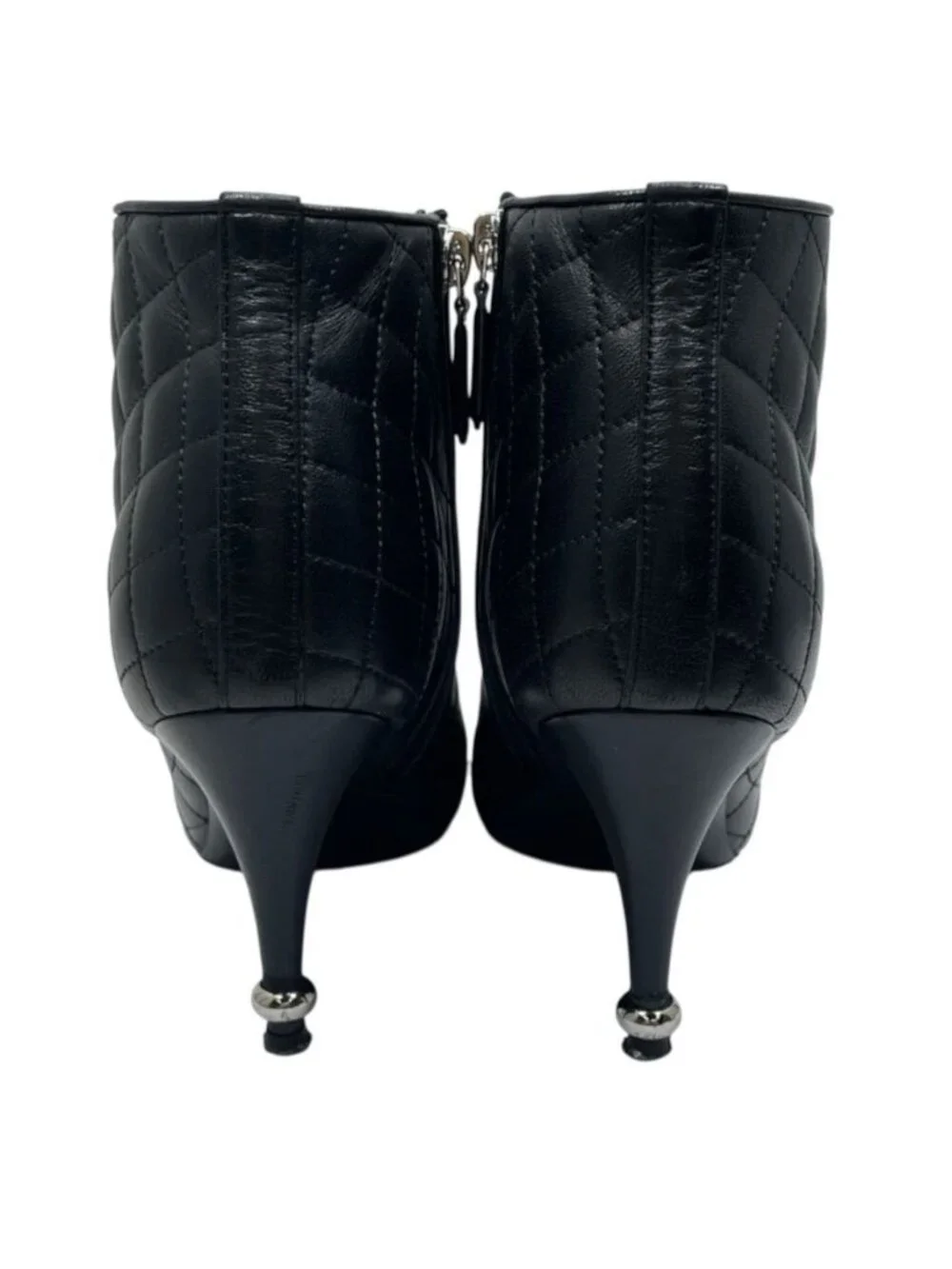 Chanel Short Boots CC Logo Quilted Lambskin Black Shoes Casual